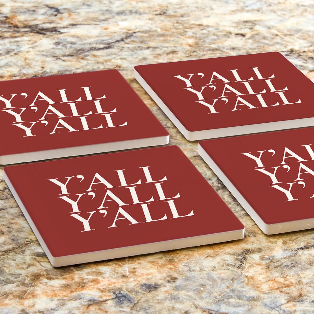 Modern Minimalist Oklahoma Yall | Absorbent Coasters | Set of 4 | Min 2