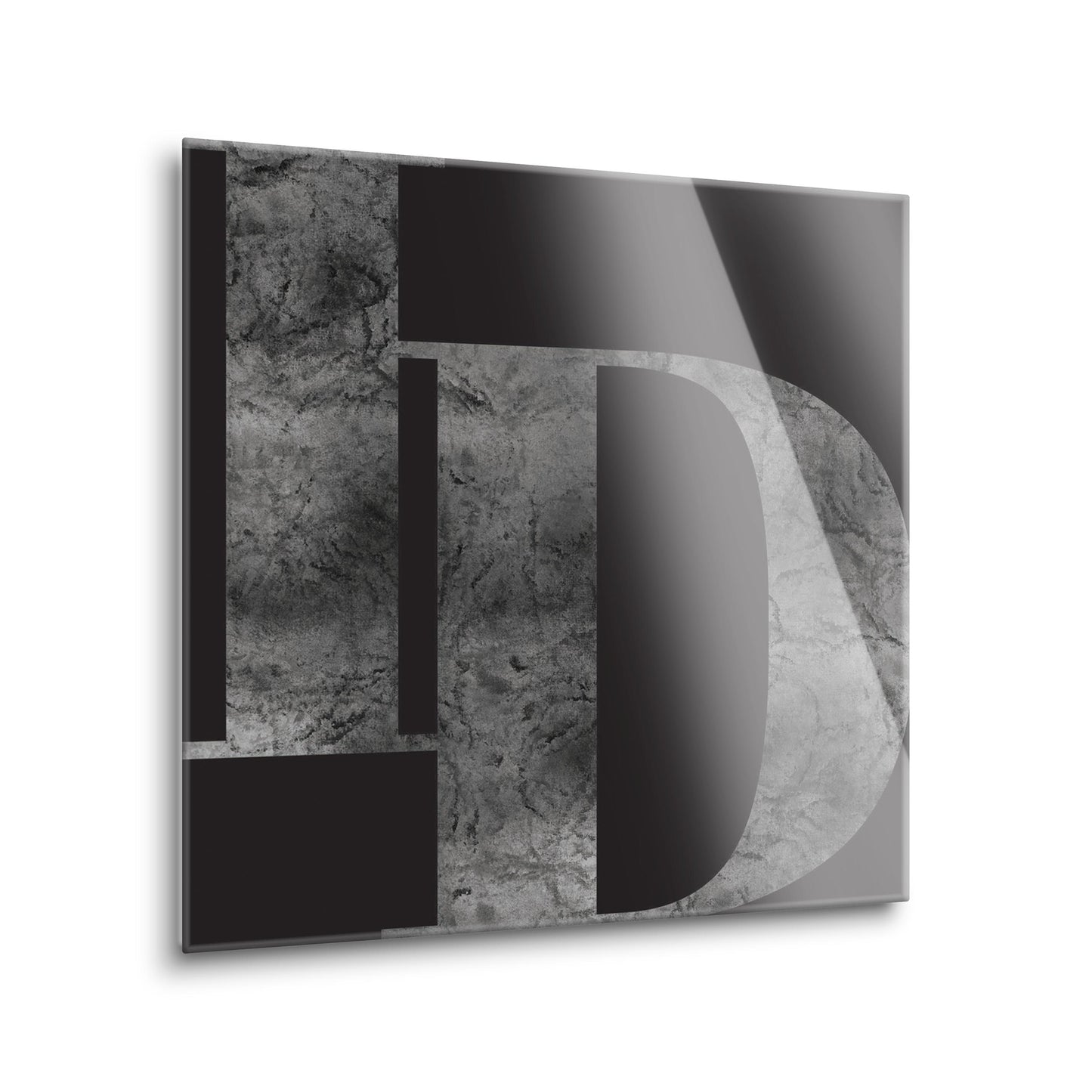 Minimalist B&W Idaho Black Initials | Hi-Def Glass Art | Eaches | Min 2