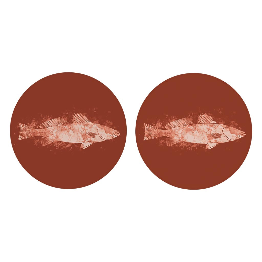 Louisiana Colorful Water Color Speckled Trout | Absorbent Car Coasters | Set of 2 | Min 4