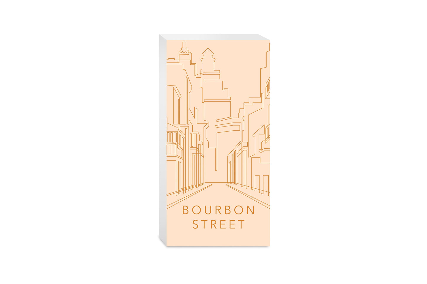 Modern Minimalist Louisiana Bourbon Street Line Drawing | Wood Block | Eaches | Min 4