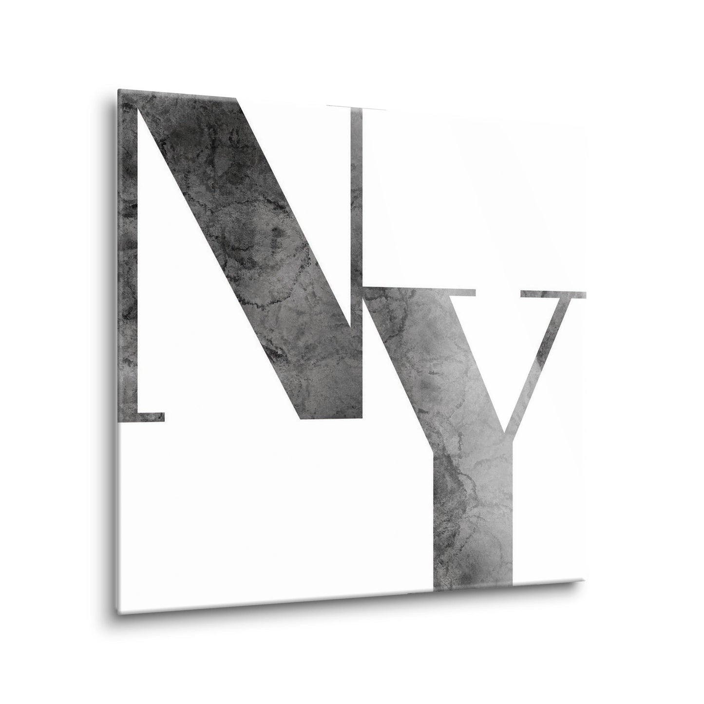 Minimalistic B&W New York White Initials | Hi-Def Glass Art | Eaches | Min 2