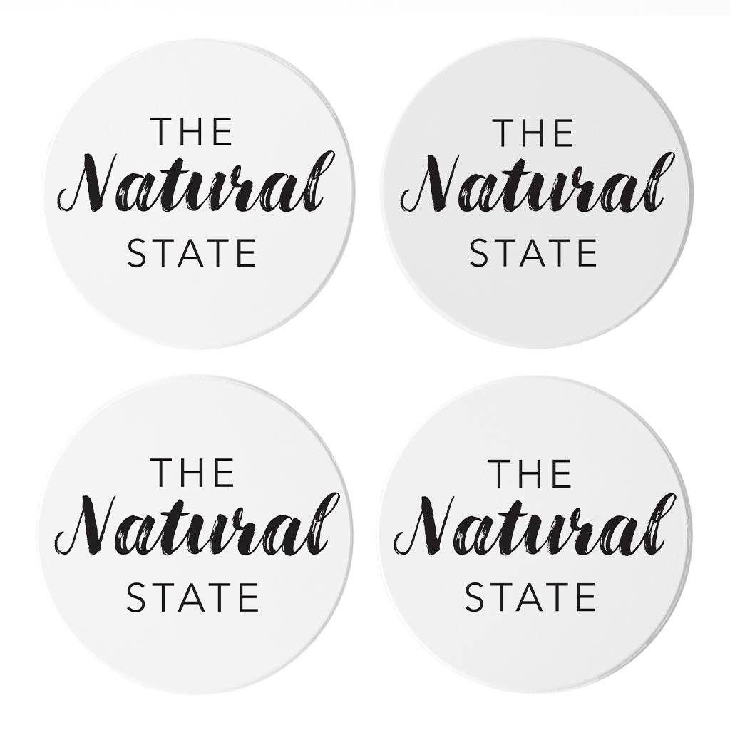 B&W Minimalist Arkansas The Natural State | Absorbent Coasters | Set of 4 | Min 2