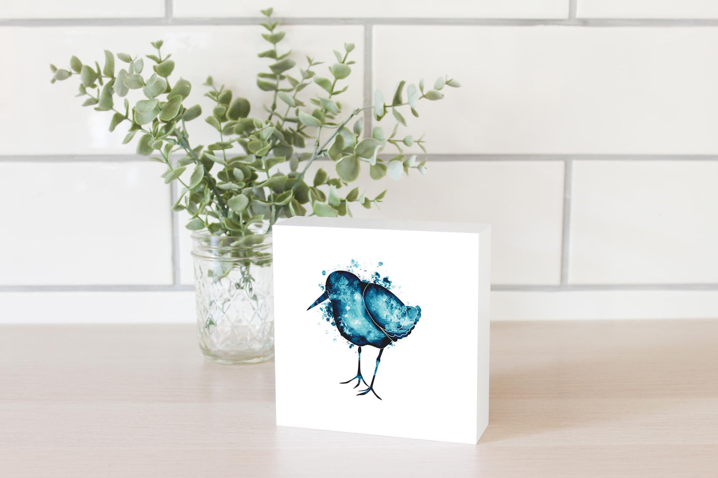 New England Water Color Sand Piper | Wood Block | Eaches | Min 4