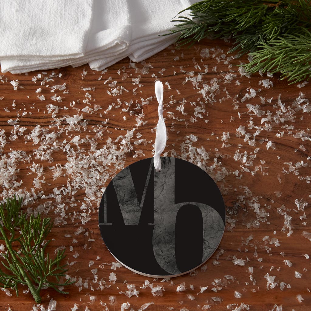 Minimalist B&W Missouri Black Initials| Wood Ornament | Eaches | Min 6
