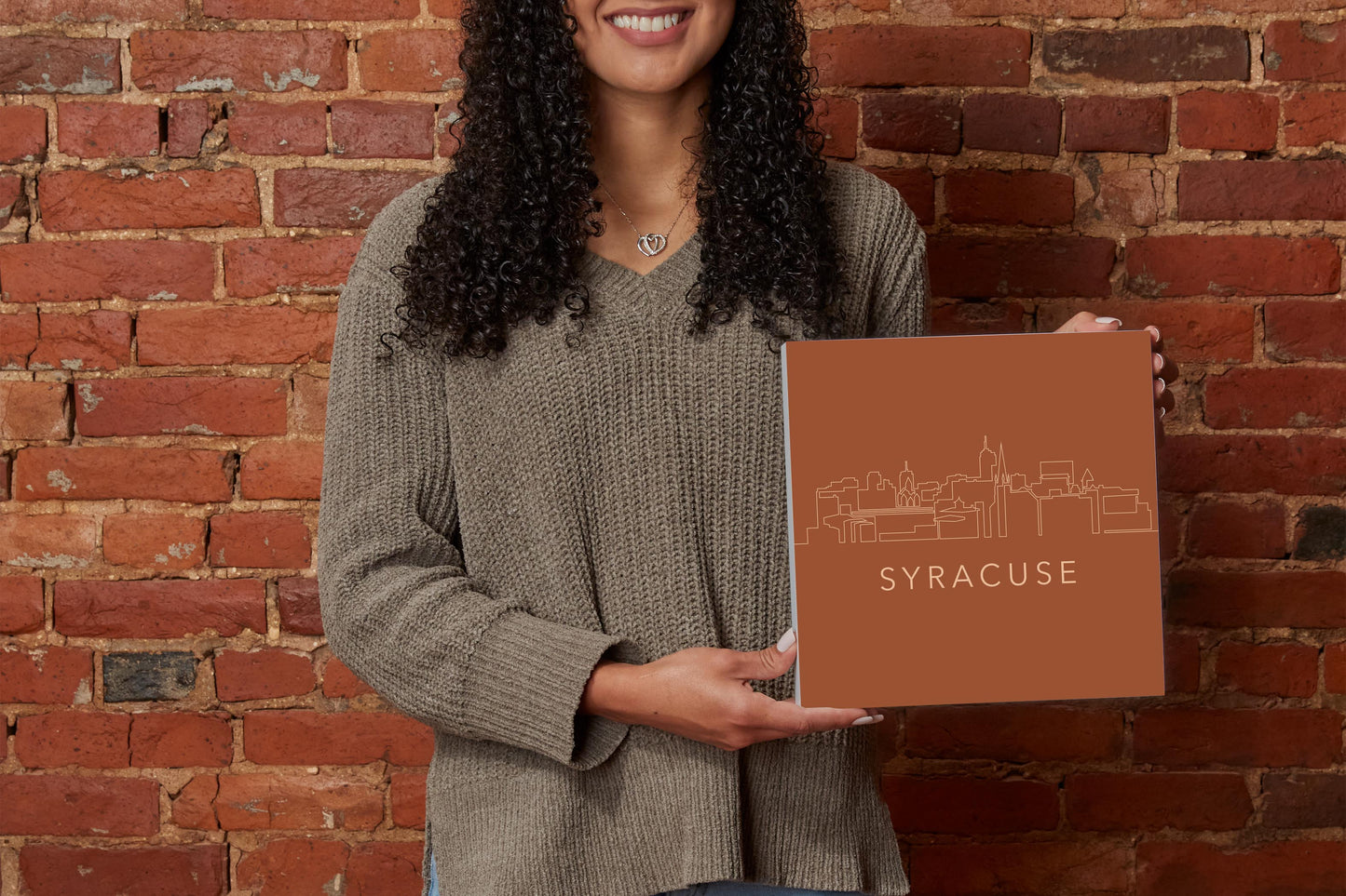 Modern Minimalist New York Syracuse Skyline | Wood Block | Eaches | Min 2