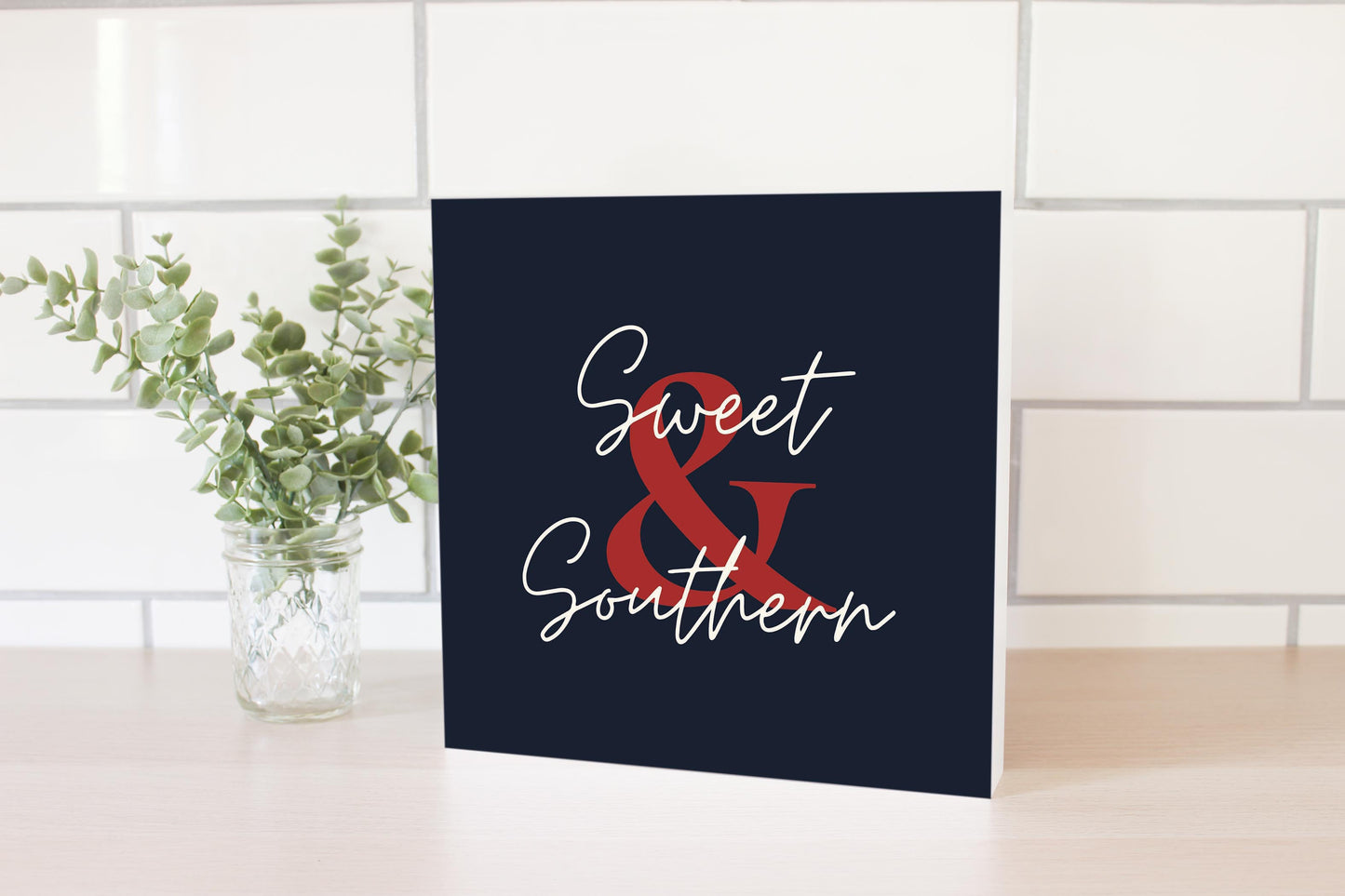 Modern Minimalist Texas Colors Sweet Southern | Wood Block | Eaches | Min 2