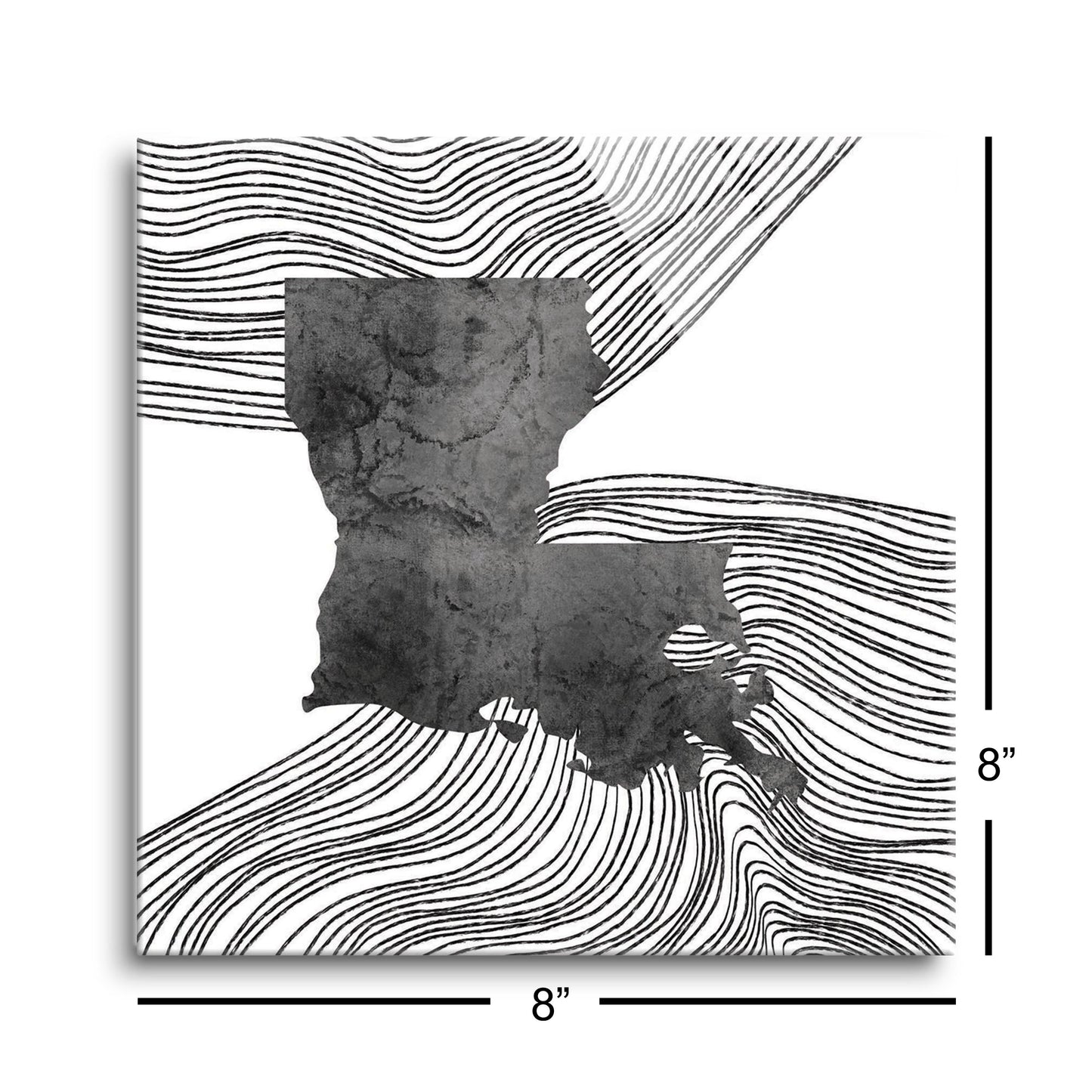 Modern Louisiana State Shape With Fluid Lines | Hi-Def Glass Art | Eaches | Min 2