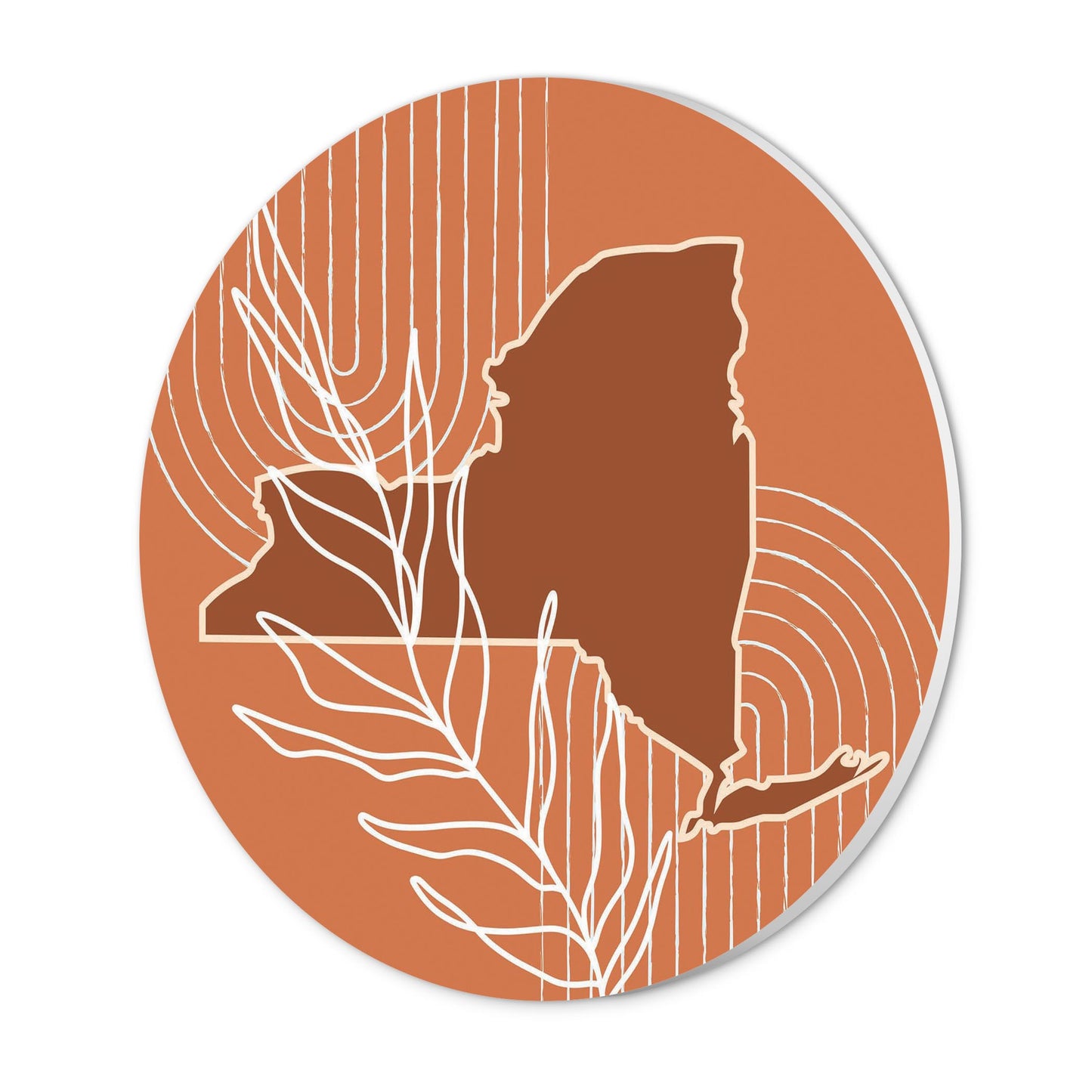 Modern Minimalist New York Shape And Leaf | Wood Sign | Eaches | Min 1