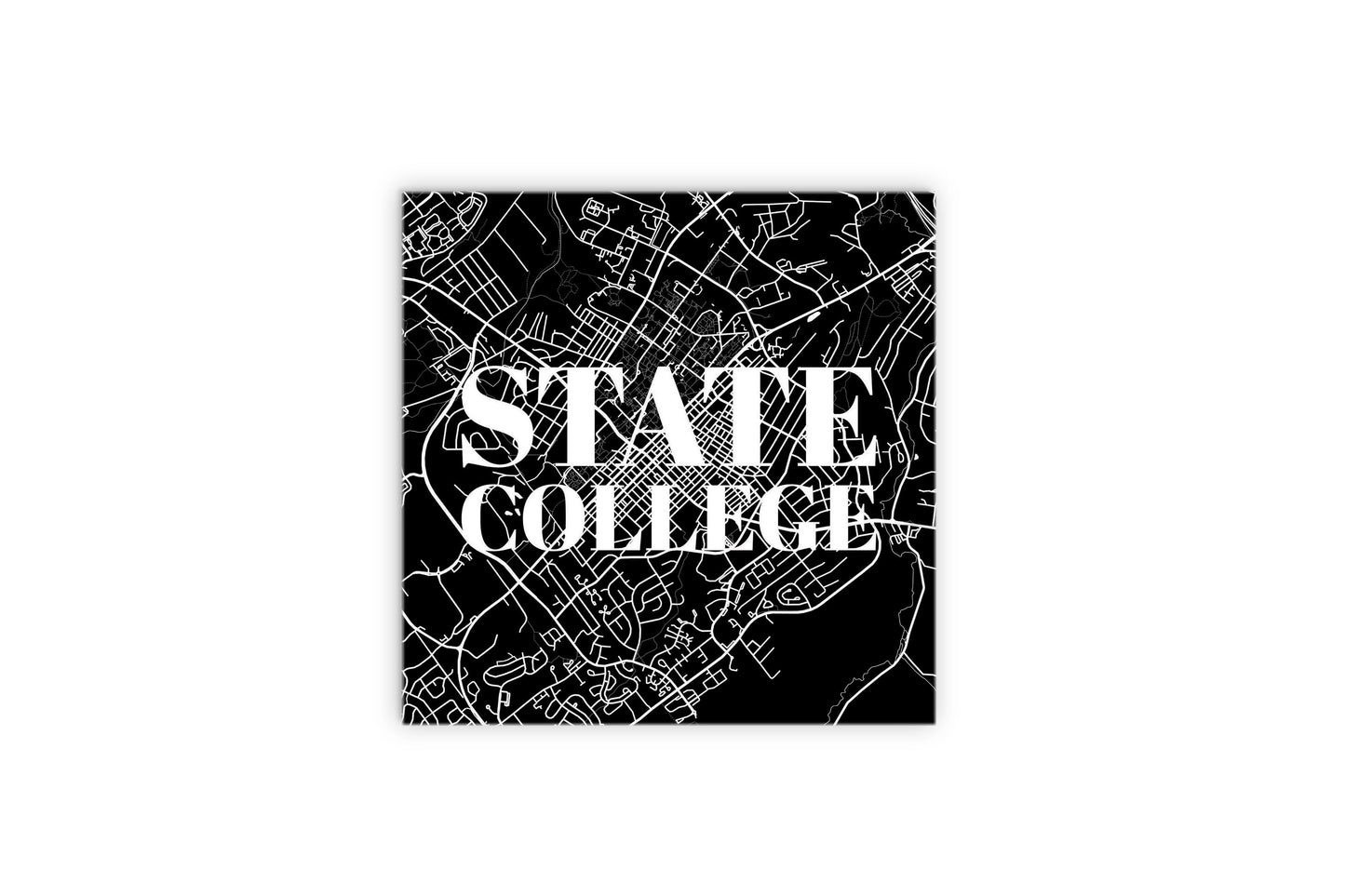Minimalistic B&W Pennsylvania State College Map | Wood Sign | Eaches | Min 2