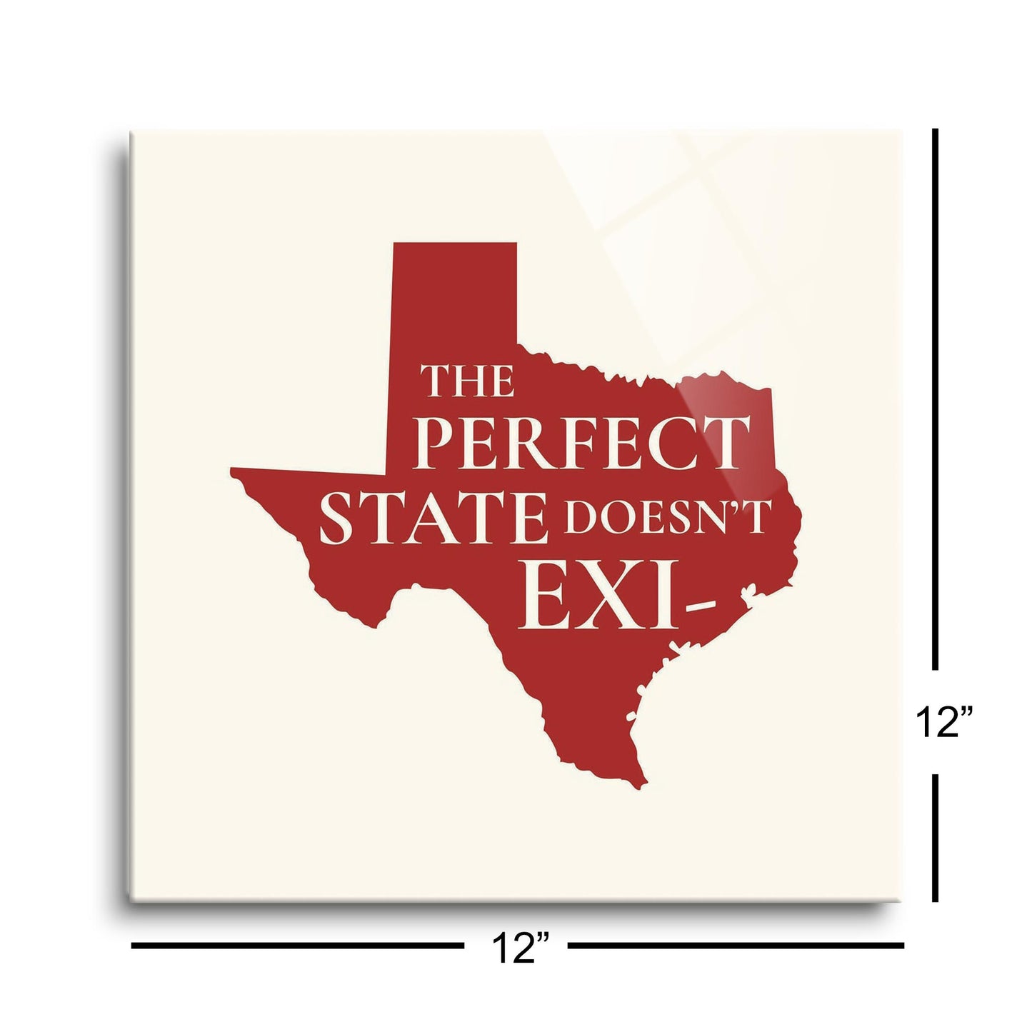 Modern Minimalist Texas Colors Perfect State | Hi-Def Glass Art | Eaches | Min 1
