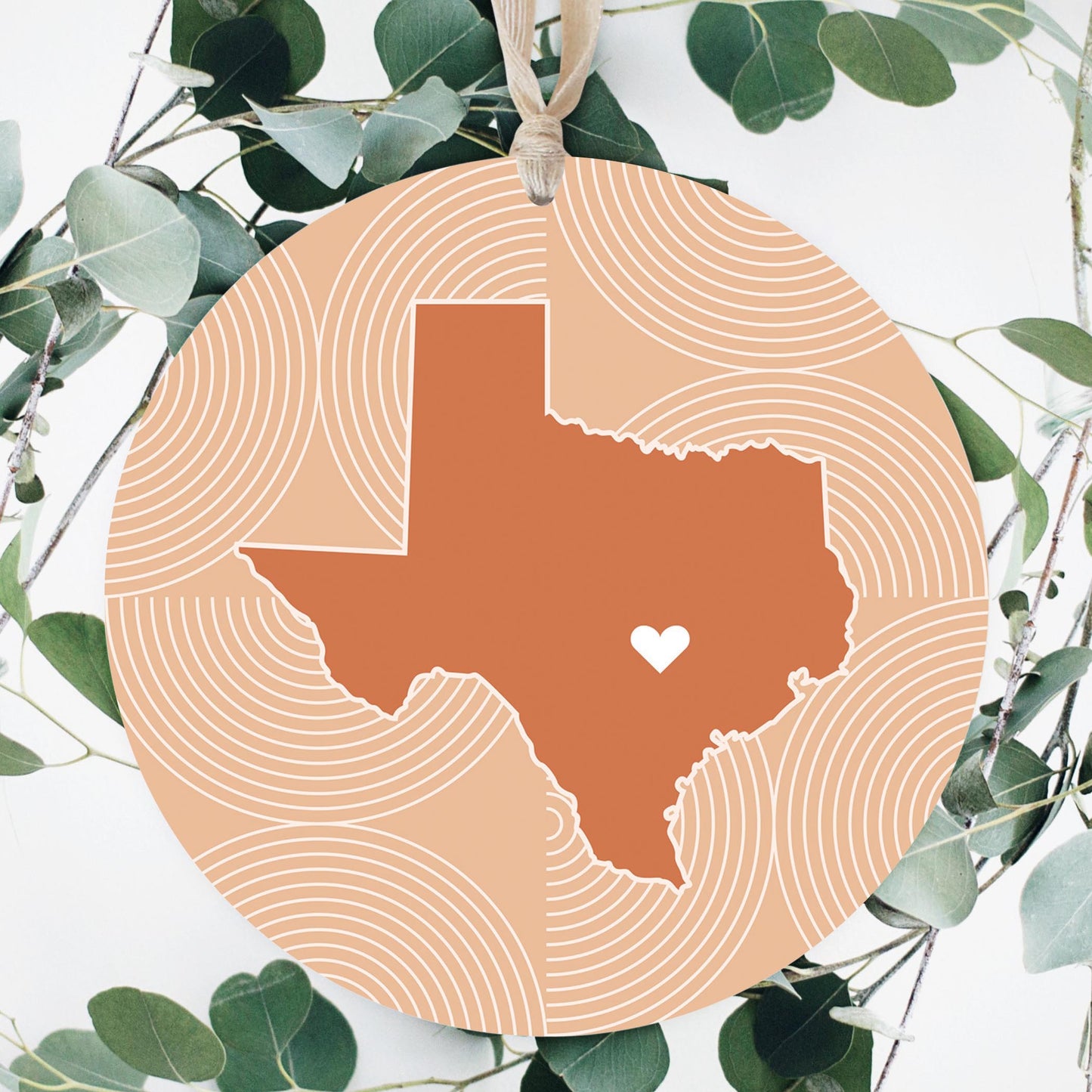 Modern Minimalist Texas Austin Heart| Wood Ornament | Eaches | Min 1