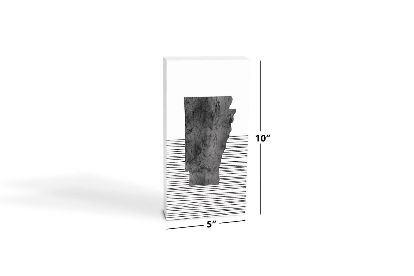 B&W Minimalist Arkansas Lines| Wood Block | Eaches | Min 4
