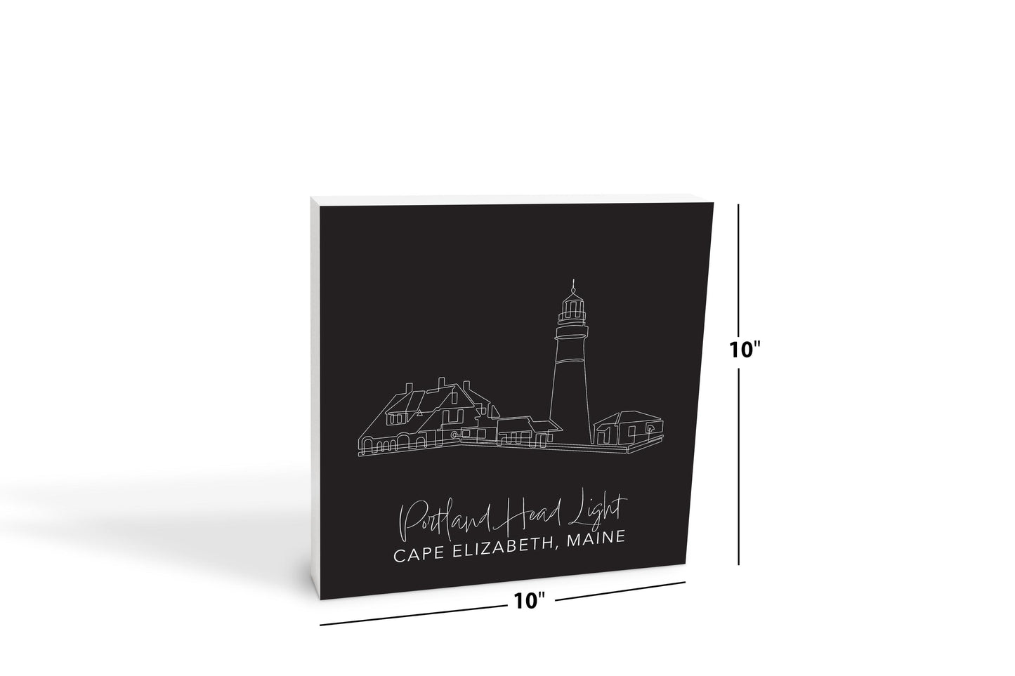 Black Portland Head Light | Wood Block | Eaches | Min 2