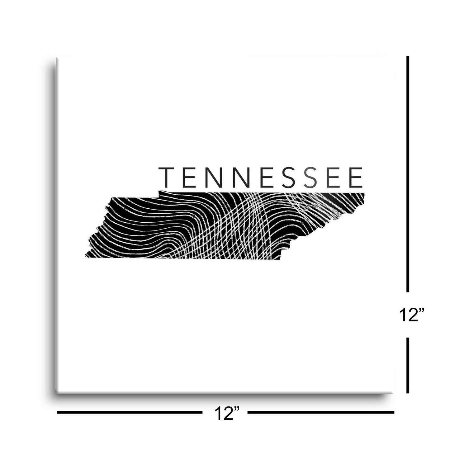 Minimalist B&W Tennessee State Name | Hi-Def Glass Art | Eaches | Min 1