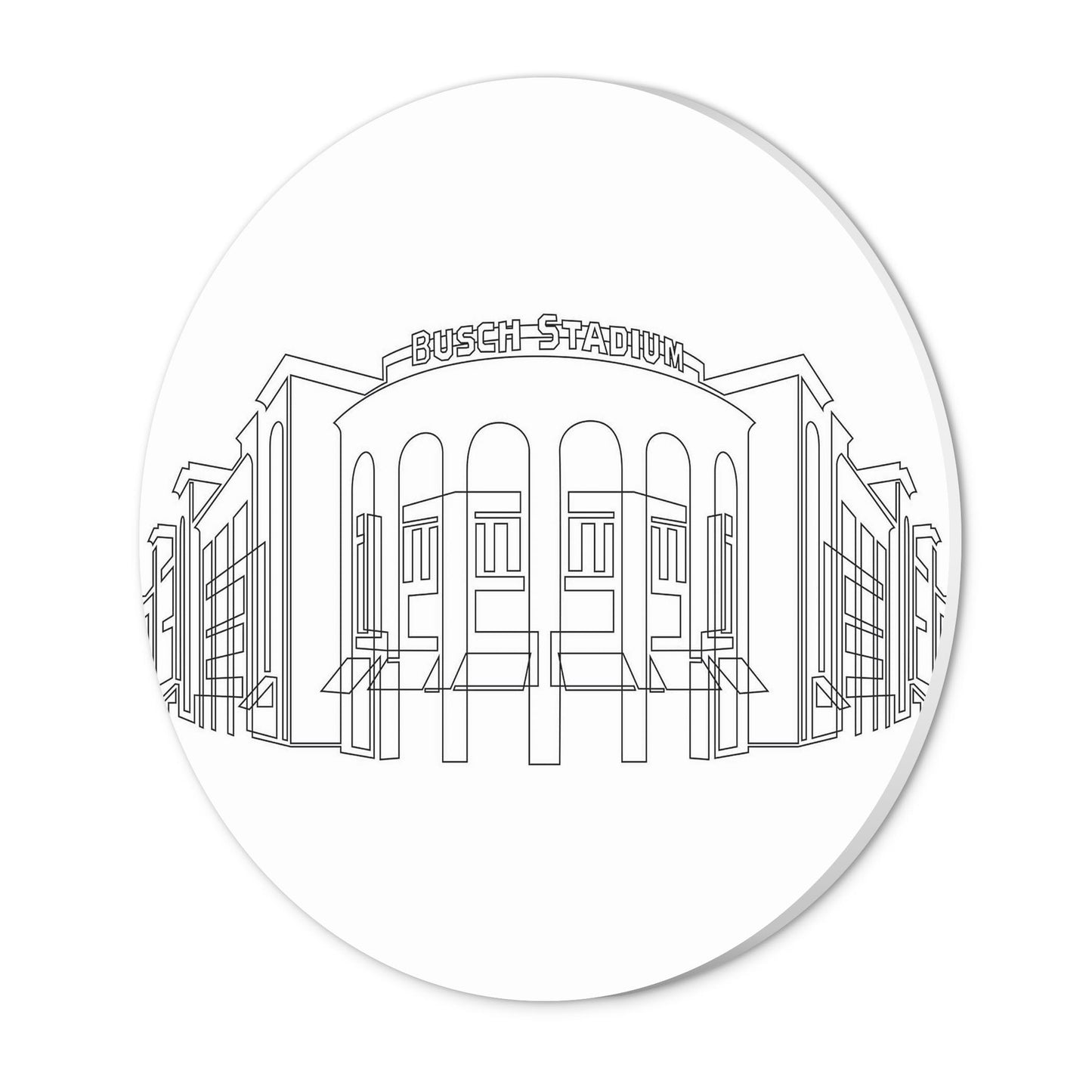 Minimalist B&W Missouri Busch Stadium Line Drawing | Wood Sign | Eaches | Min 1