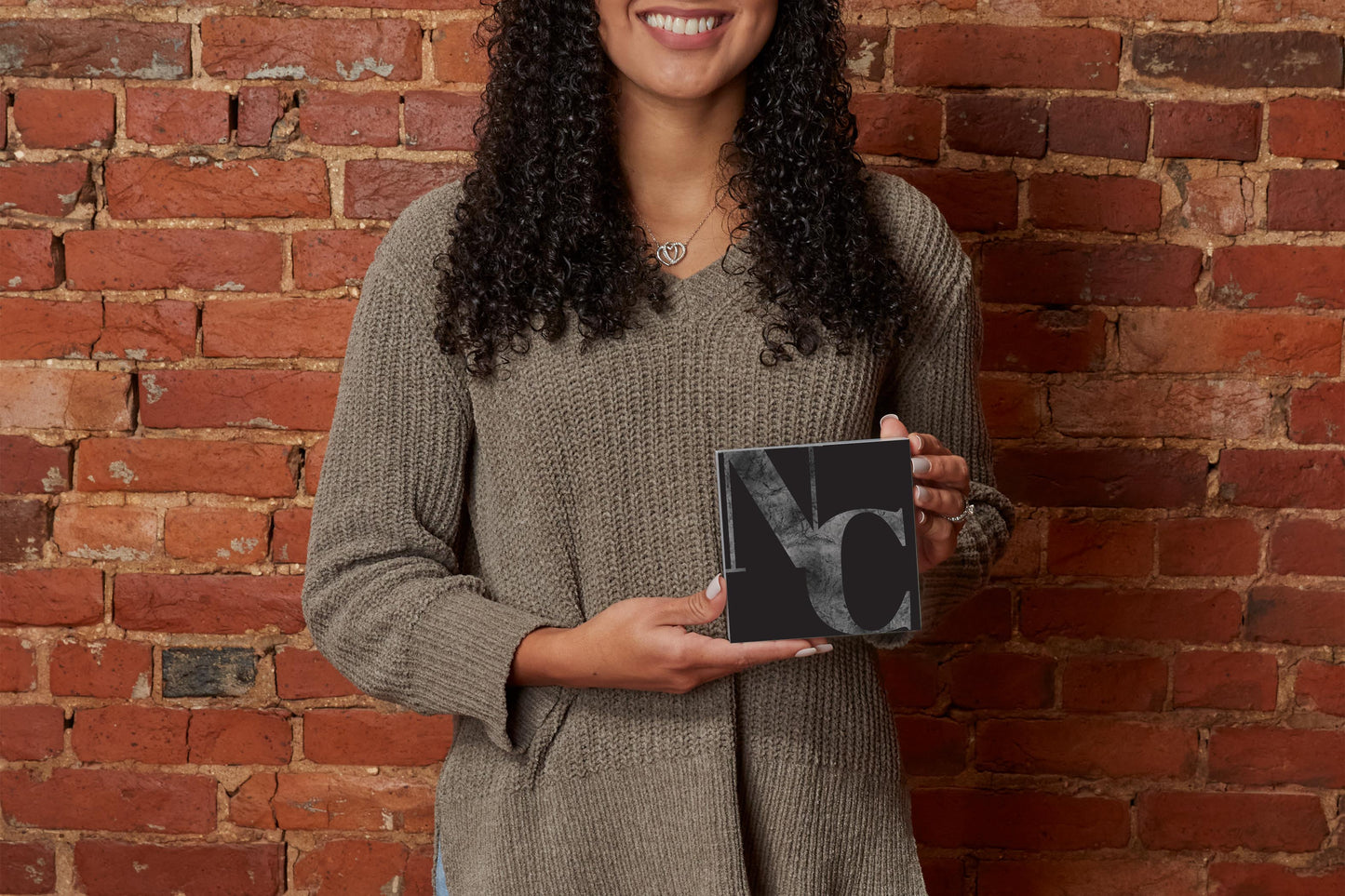 Minimalistic B&W North Carolina Black Initials | Wood Block | Eaches | Min 4