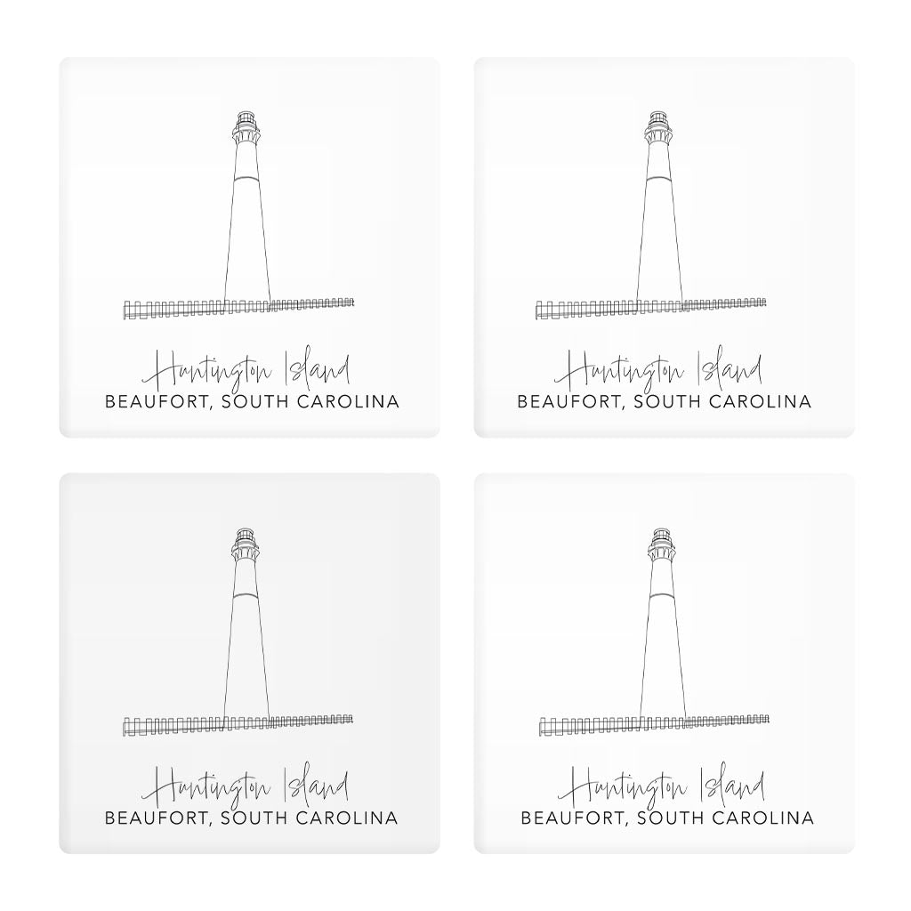 Huntington Island Lighthouse | Absorbent Coasters | Set of 4 | Min 2