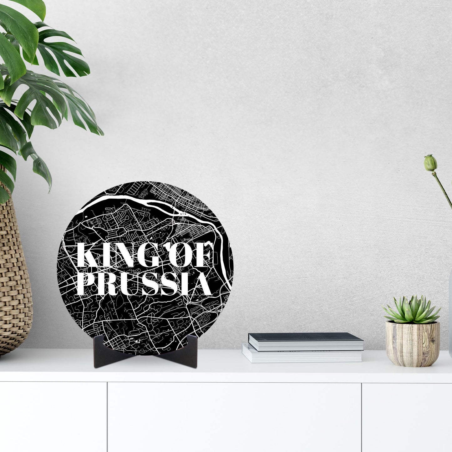 Minimalistic B&W Pennsylvania King Of Prussia Map | Wood Sign | Eaches | Min 1
