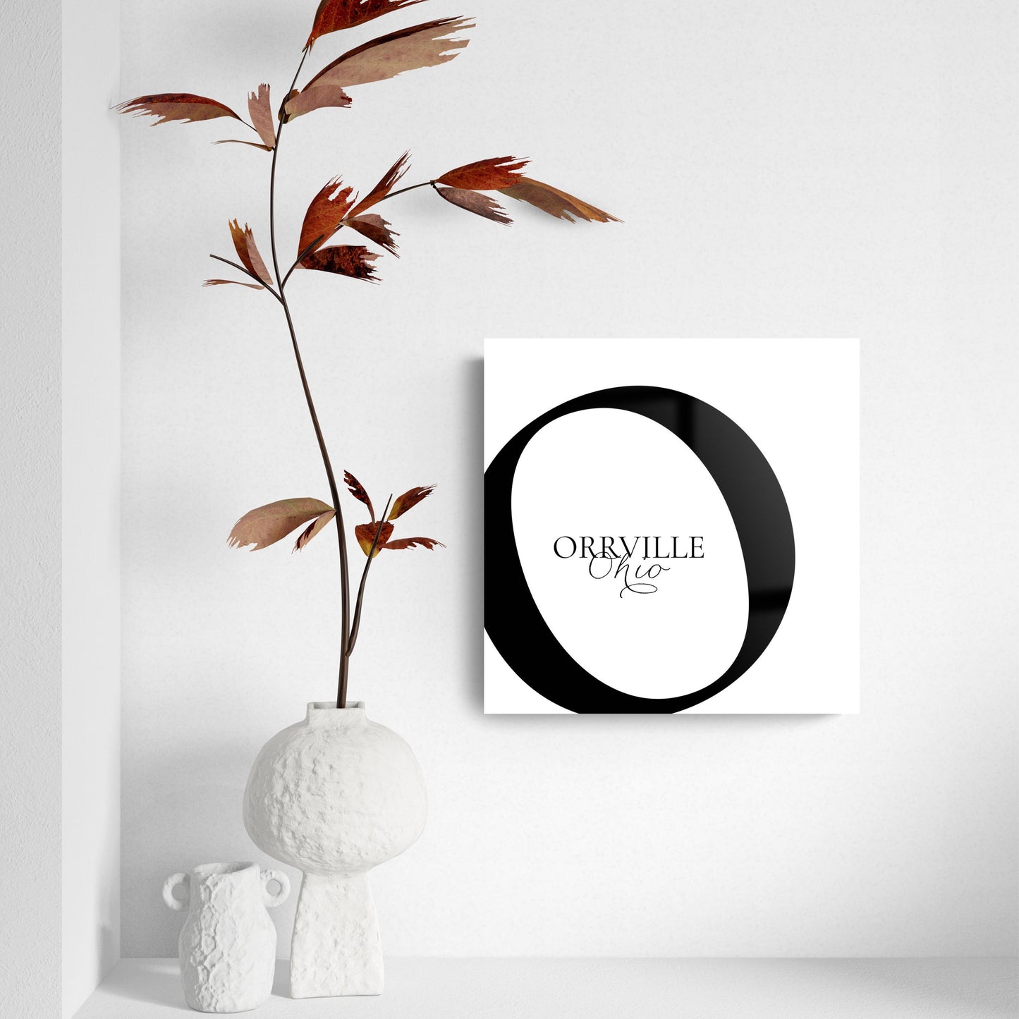Orrville Oh Minimal Monogram | Hi-Def Glass Art | Eaches | Min 2