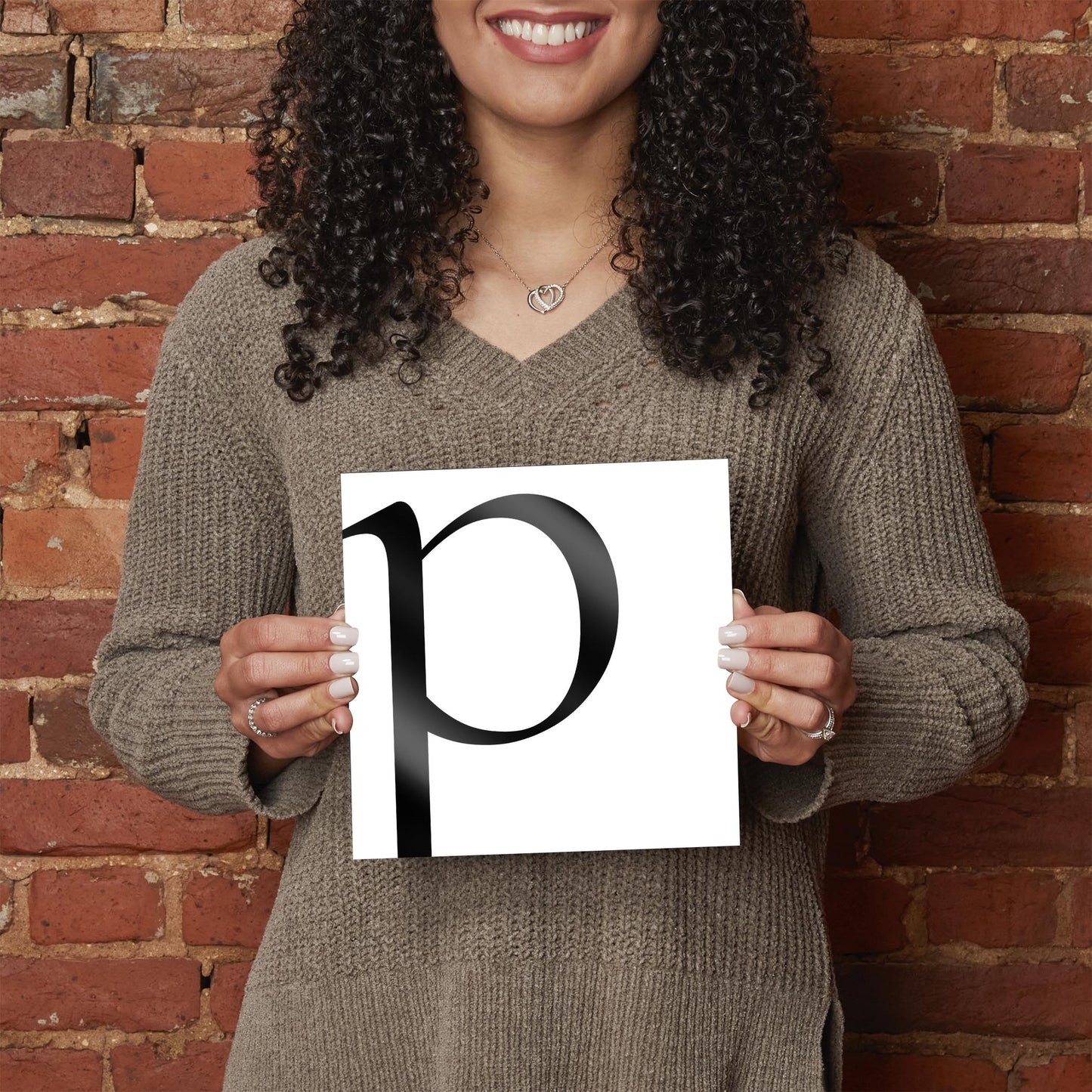 Minimal Monogram P | Hi-Def Glass Art | Eaches | Min 2