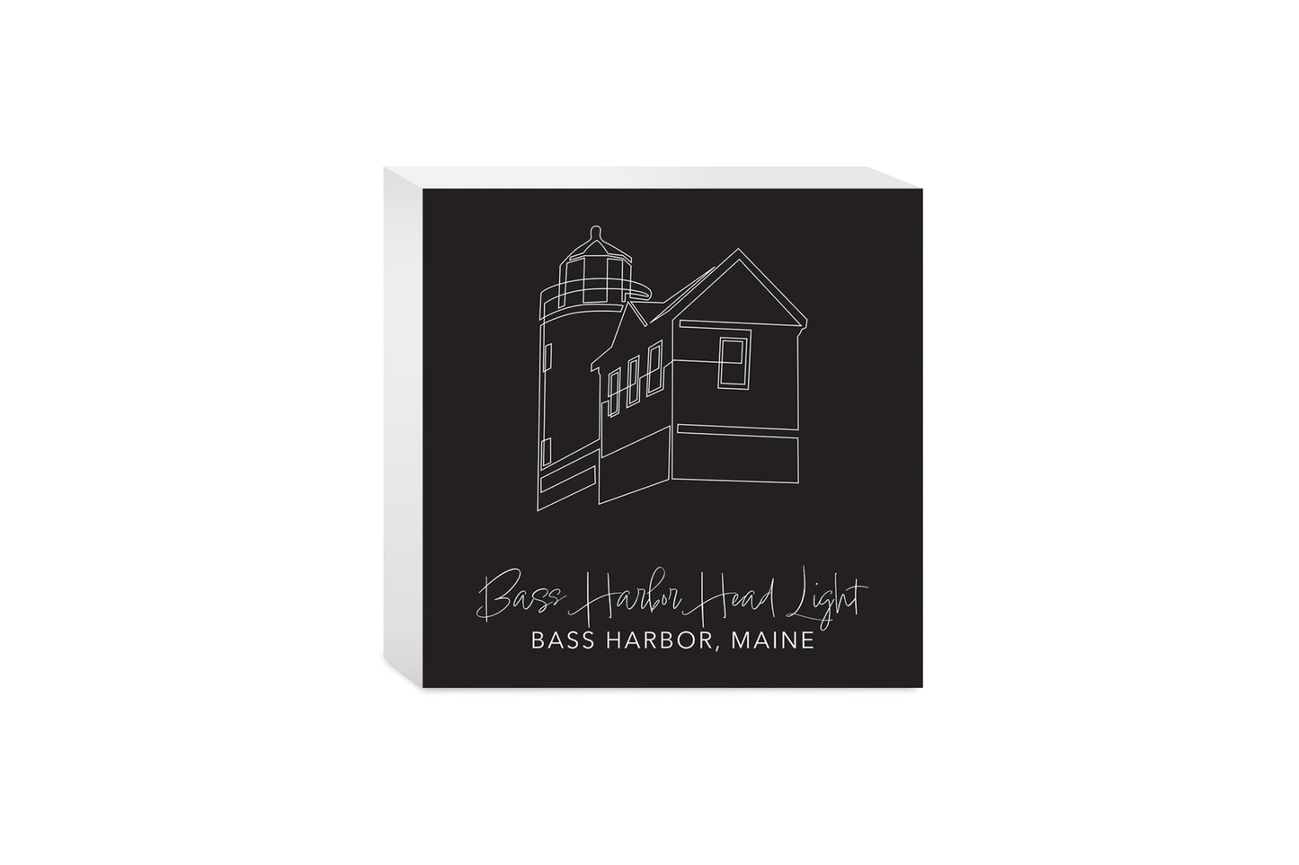 Black Bass Harbor Head Light| Wood Block | Eaches | Min 4