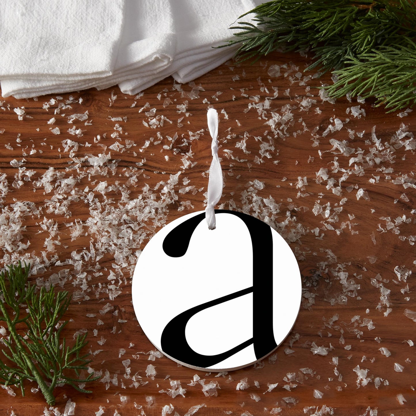 Minimalist Monogram A| Wood Ornament | Eaches | Min 6
