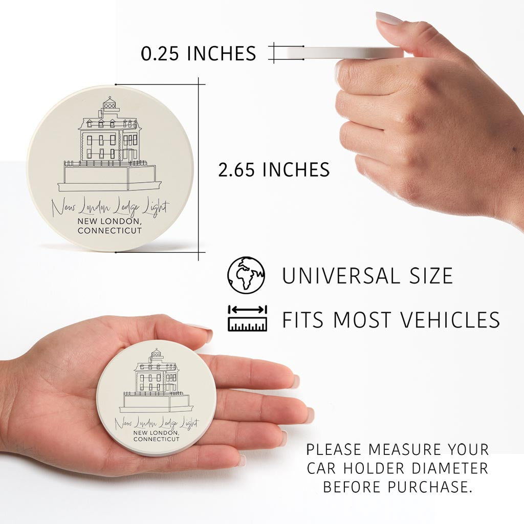 New London Lodge Light| Absorbent Car Coasters | Set of 2 | Min 4