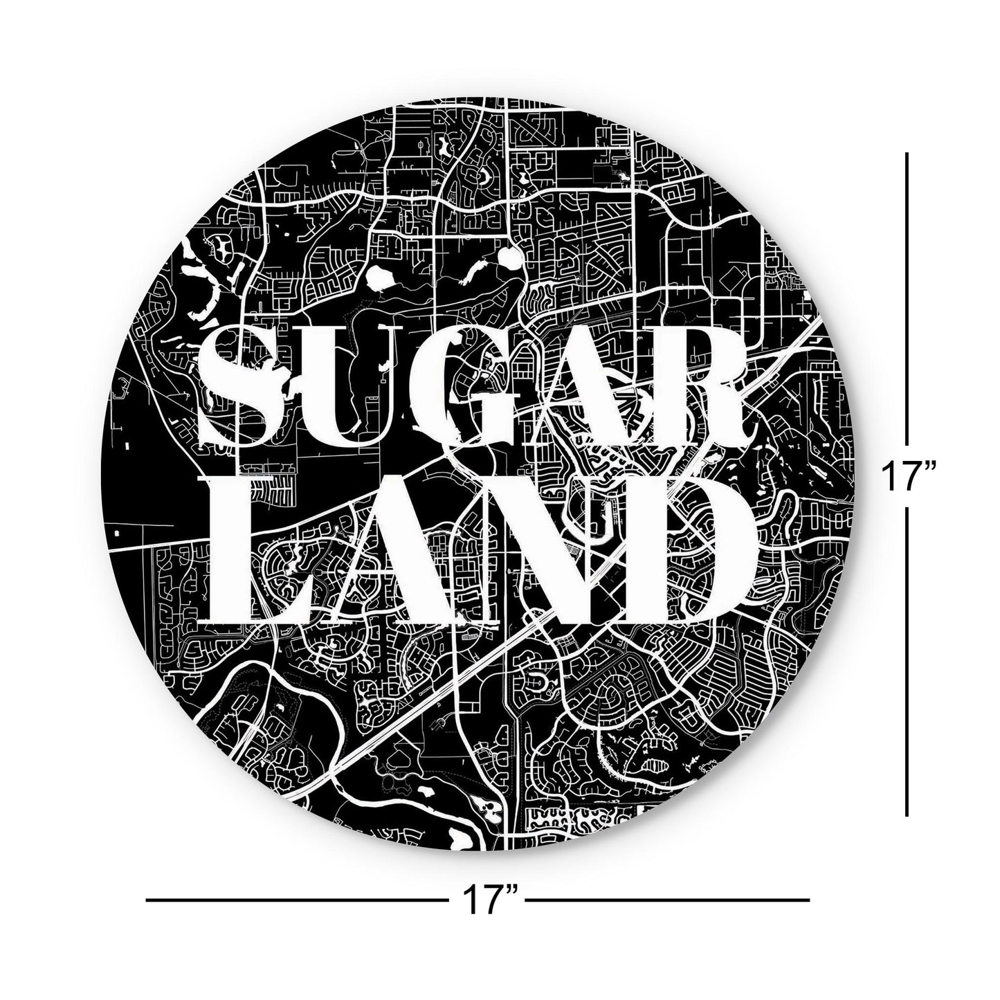 Minimalistic B&W Texas Sugarland Map | Wood Sign | Eaches | Min 1