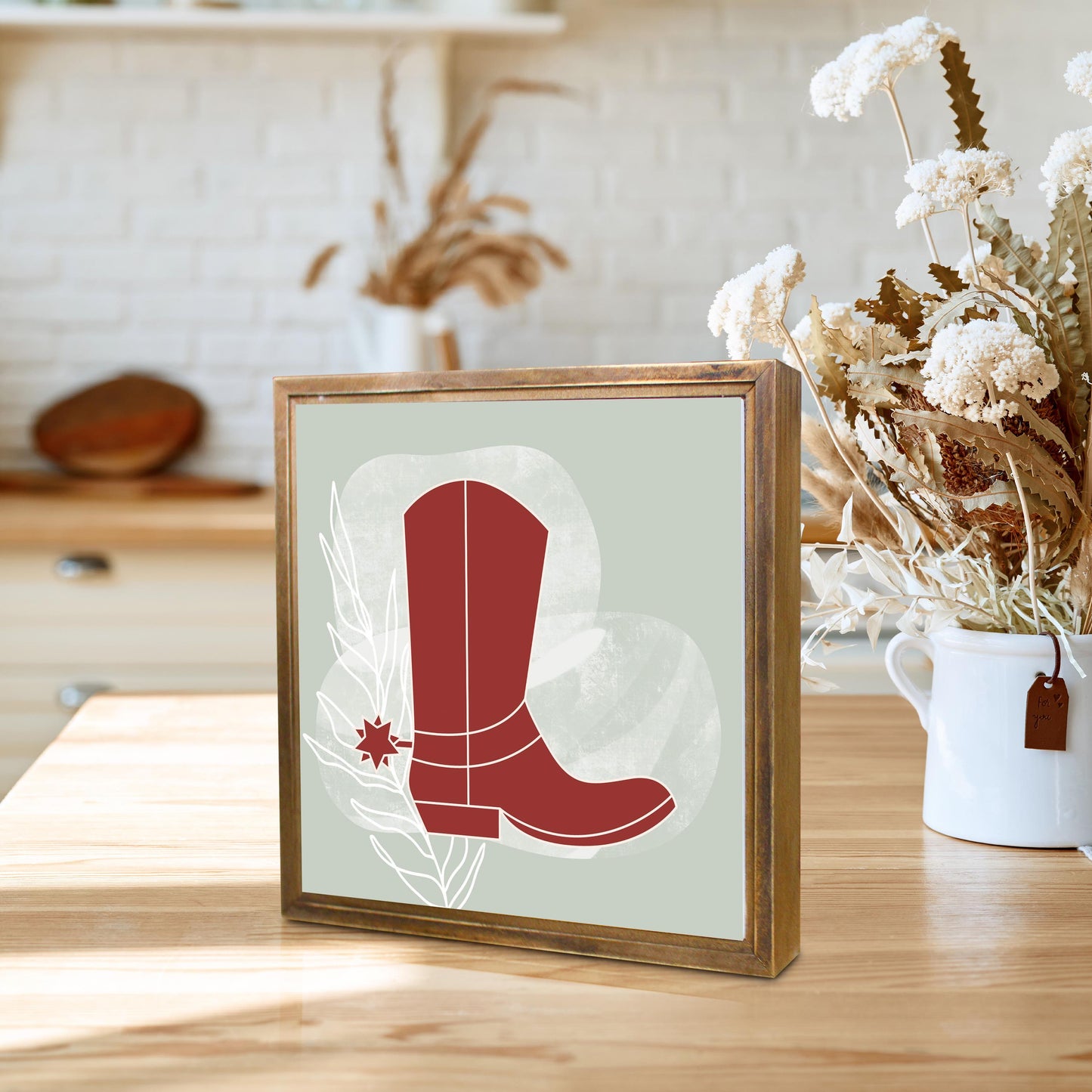 Modern Minimalist Oklahoma Boot | Wood Sign | Eaches | Min 1