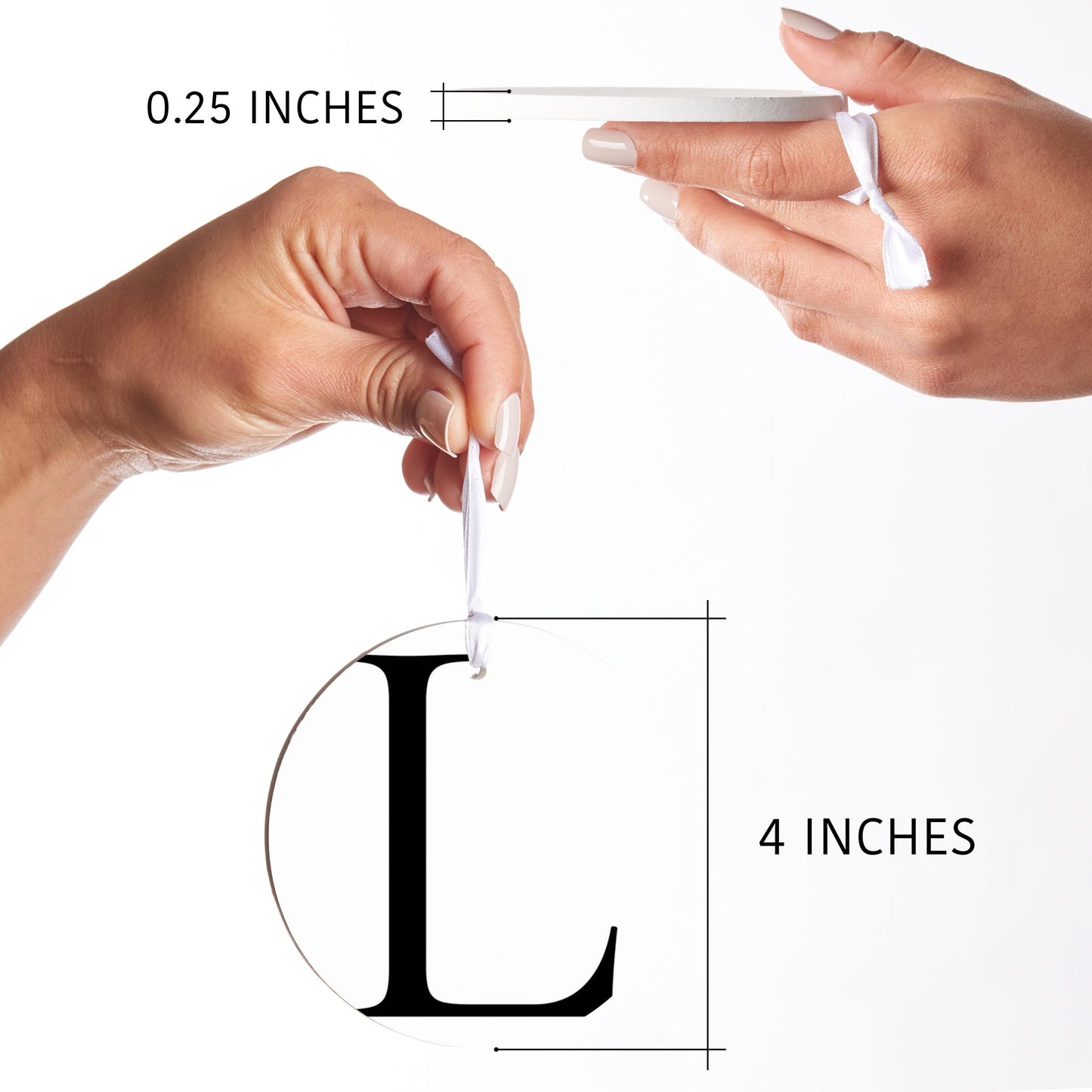 Minimalist Monogram L Circle| Wood Ornament | Eaches | Min 6