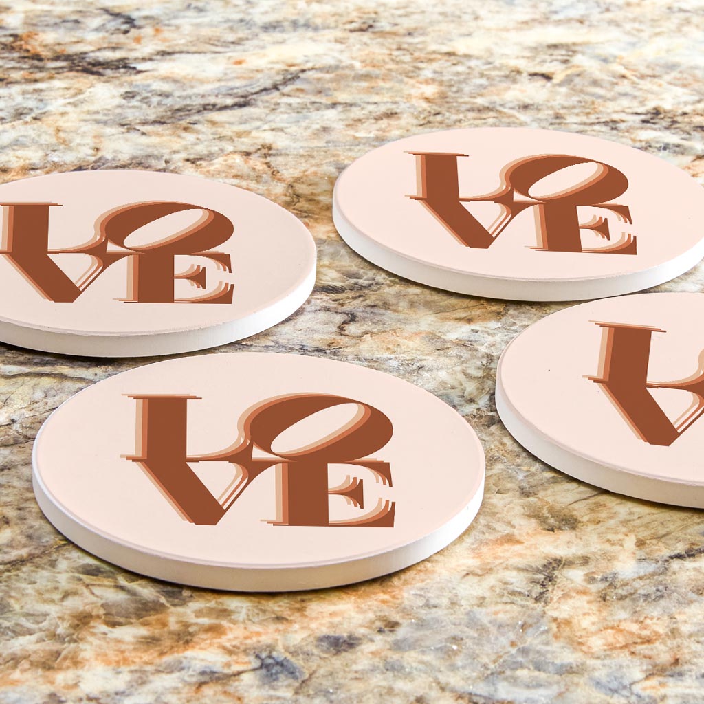 Modern Minimalist Pennsylvania Love Light | Absorbent Coasters | Set of 4 | Min 2