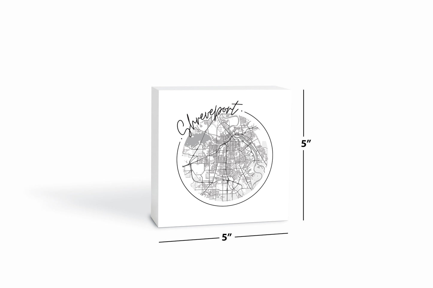 Modern Louisiana Shreveport Circle Map | Wood Block | Eaches | Min 4