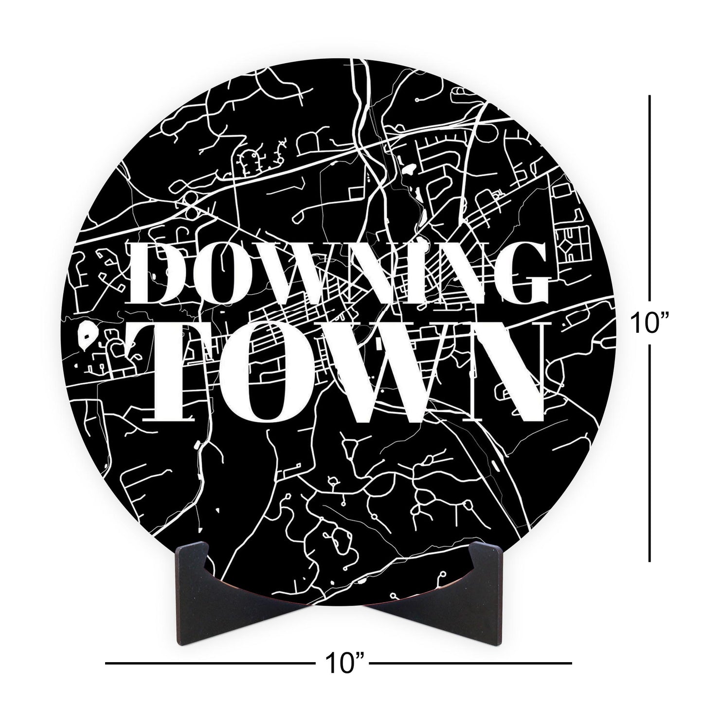 Minimalistic B&W Pennsylvania Downingtown Map | Wood Sign | Eaches | Min 1