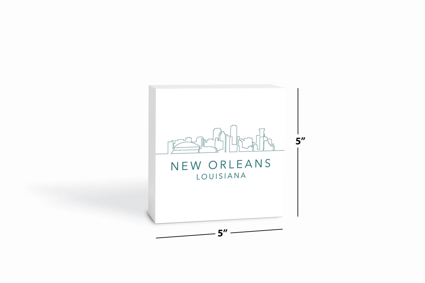 Blue White New Orleans Skyline | Wood Block | Eaches | Min 4