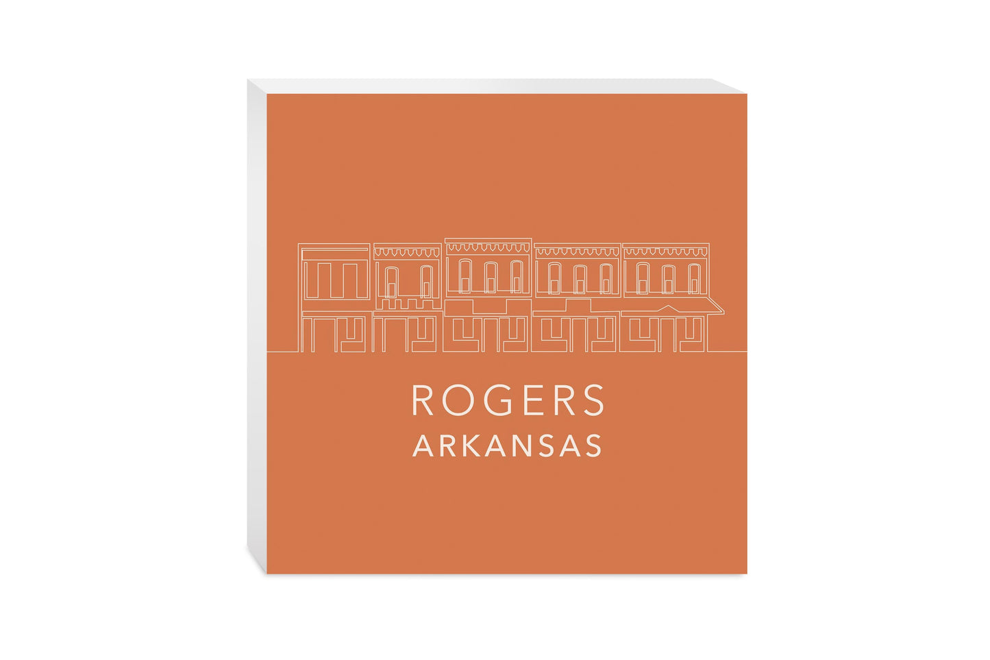 Modern Minimalist Arkansas Rogers Skyline | Wood Block | Eaches | Min 2