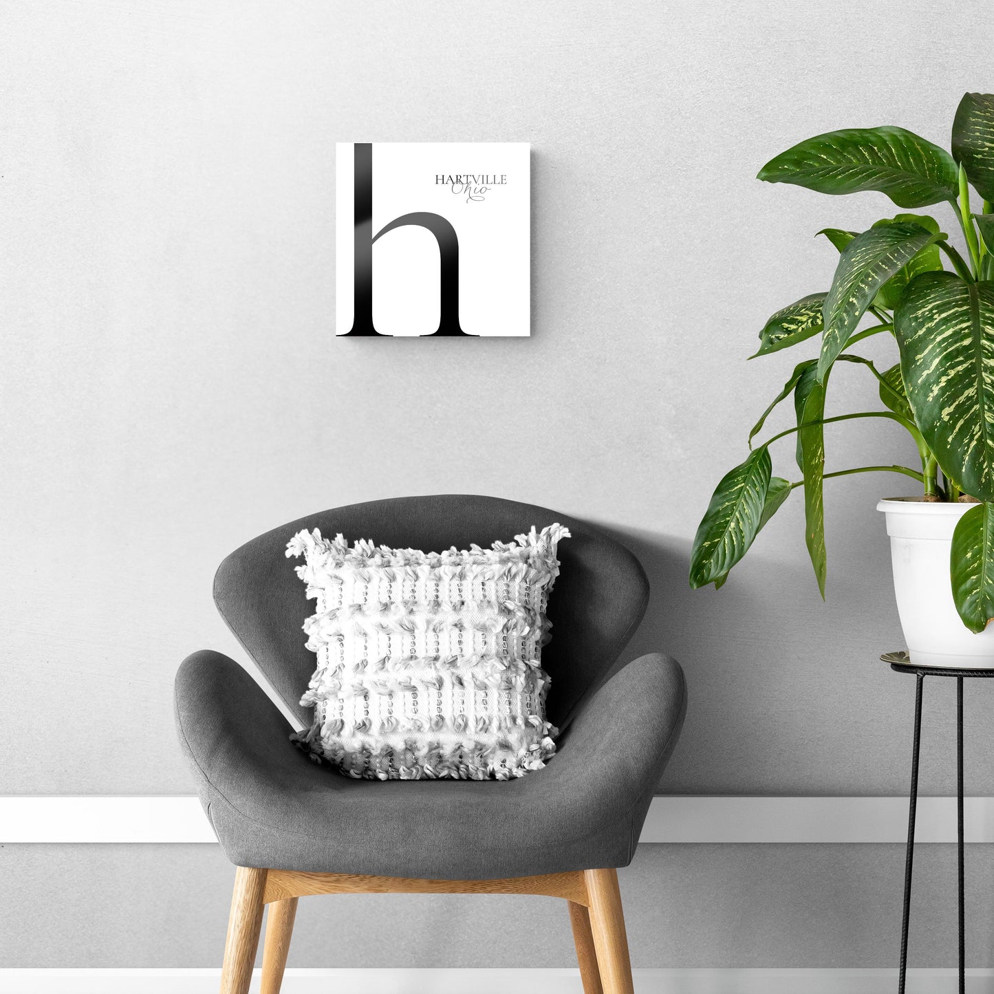 Hartville Oh Minimal Monogram | Hi-Def Glass Art | Eaches | Min 1