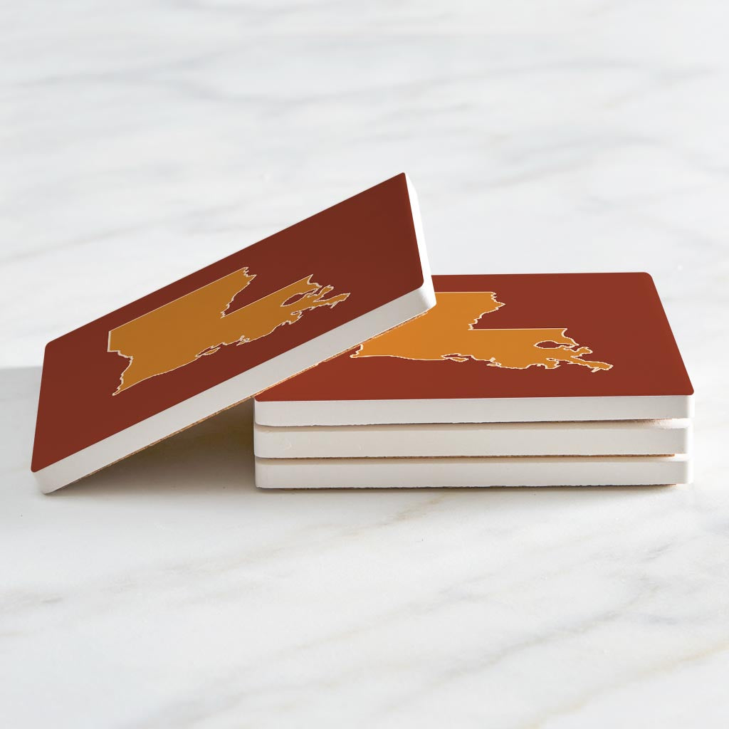Louisiana Colorful State Shape | Absorbent Coasters | Set of 4 | Min 2