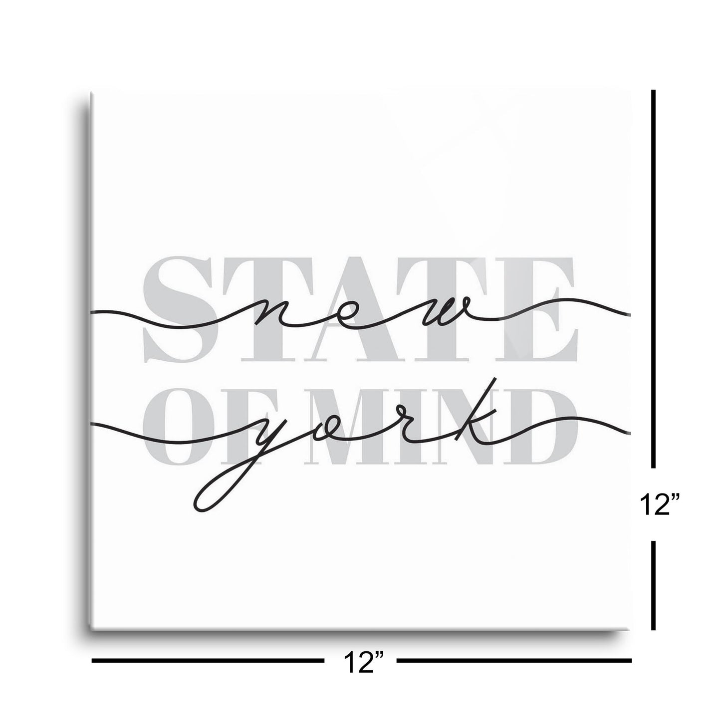 Minimalistic B&W New York Quip Ny State Of Mind | Hi-Def Glass Art | Eaches | Min 1