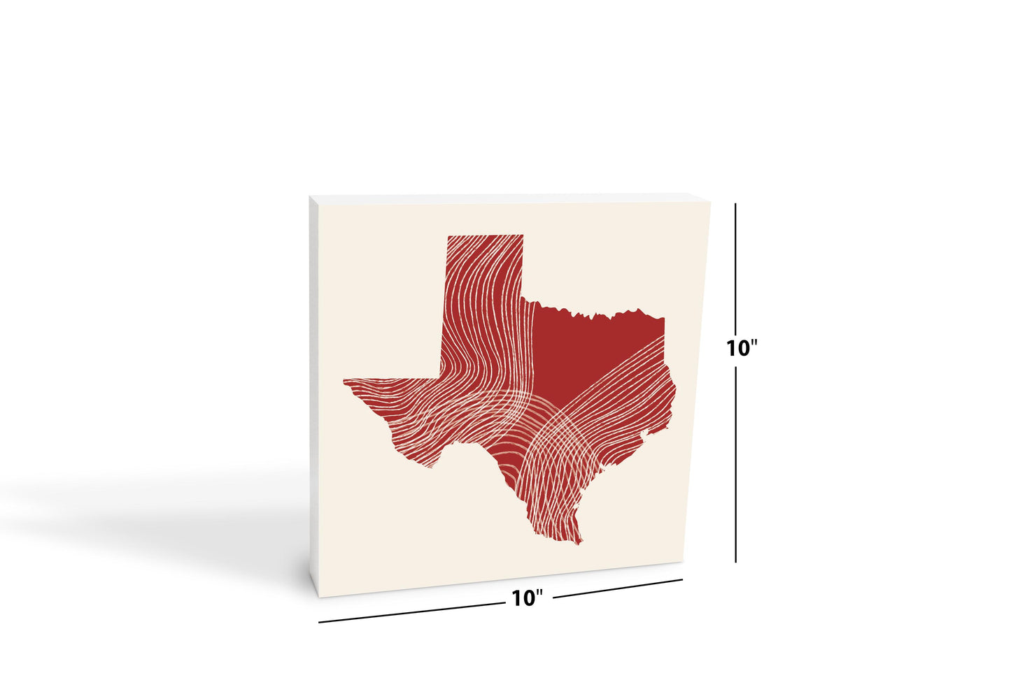 Modern Minimalist Texas Fluid Line State Shape | Wood Block | Eaches | Min 2