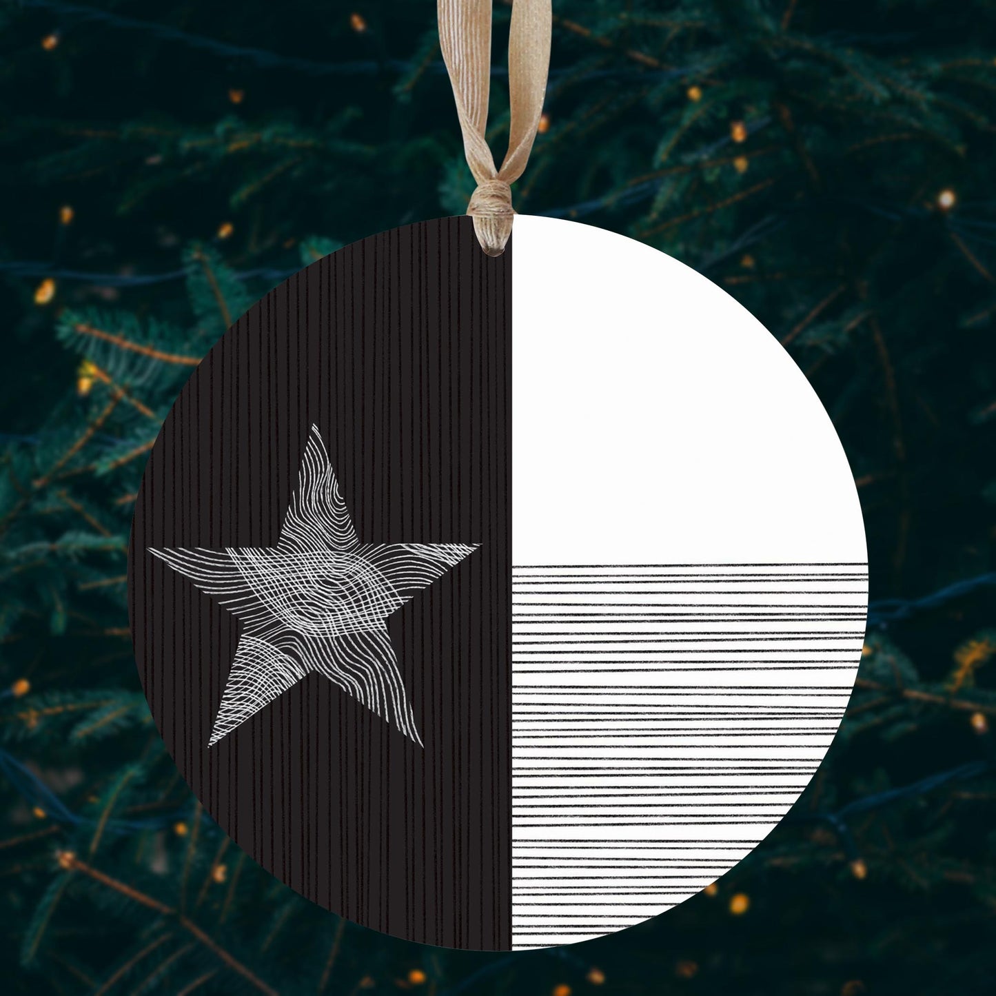 Modern Texas State Flag Abstract Lines | Wood Ornament | Eaches | Min 1