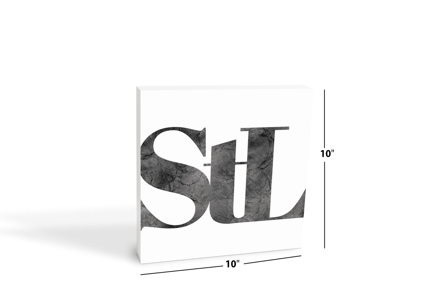 Minimalist B&W Missouri St Louis White Initials | Wood Block | Eaches | Min 2