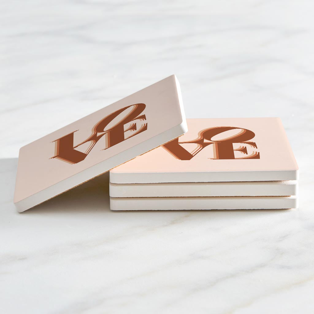 Modern Minimalist Pennsylvania Love Light | Absorbent Coasters | Set of 4 | Min 2