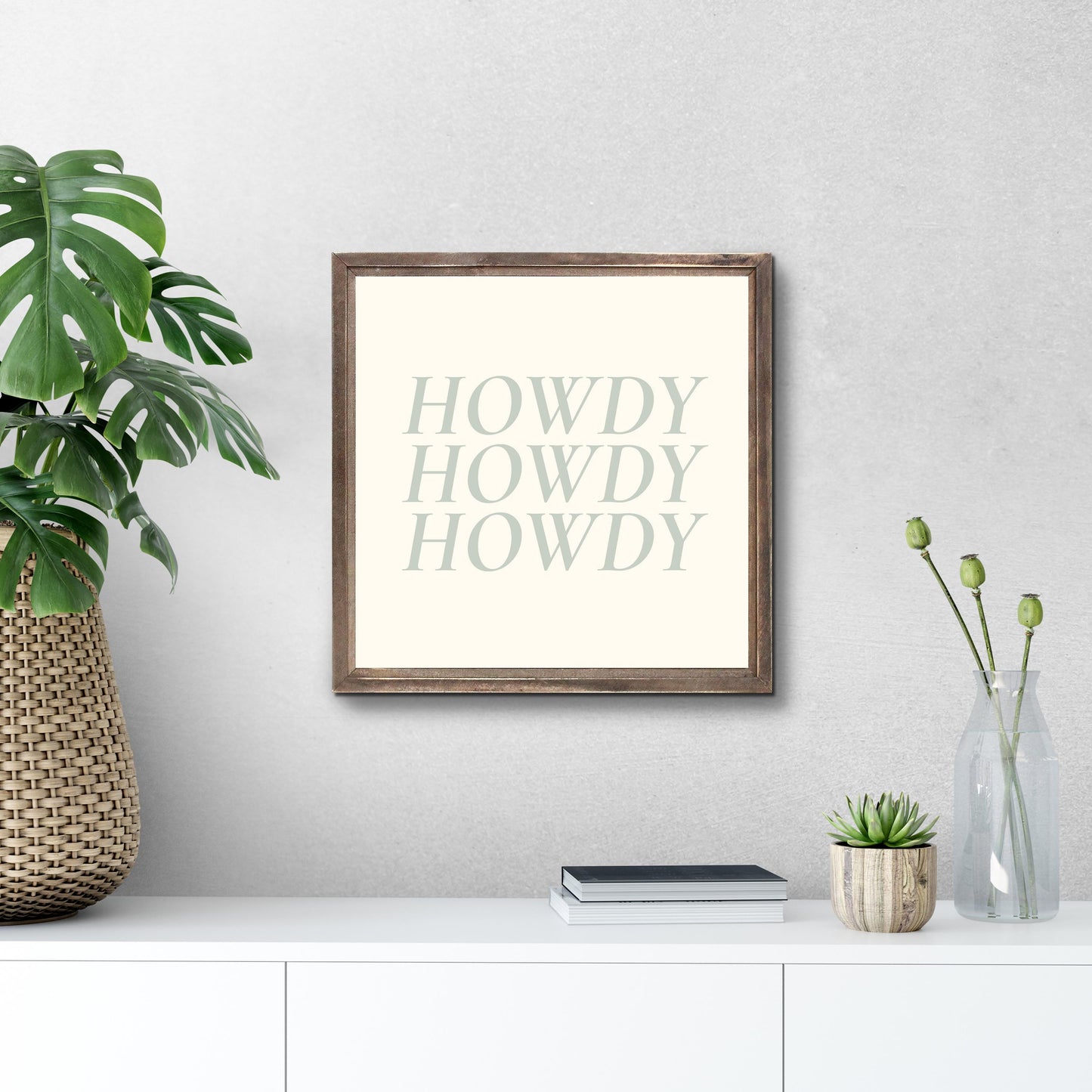 Modern Minimalist Oklahoma Howdy | Wood Sign | Eaches | Min 1