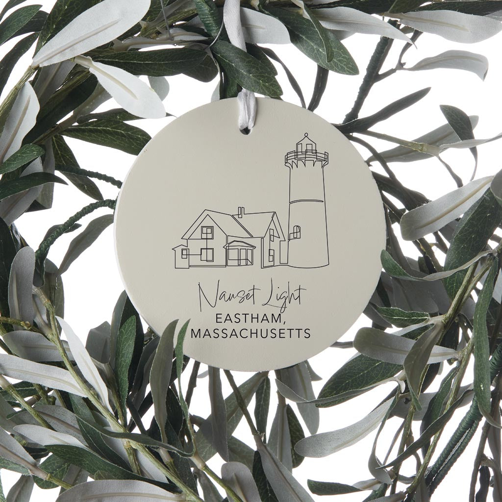 Cream Nauset Light| Wood Ornament | Eaches | Min 6