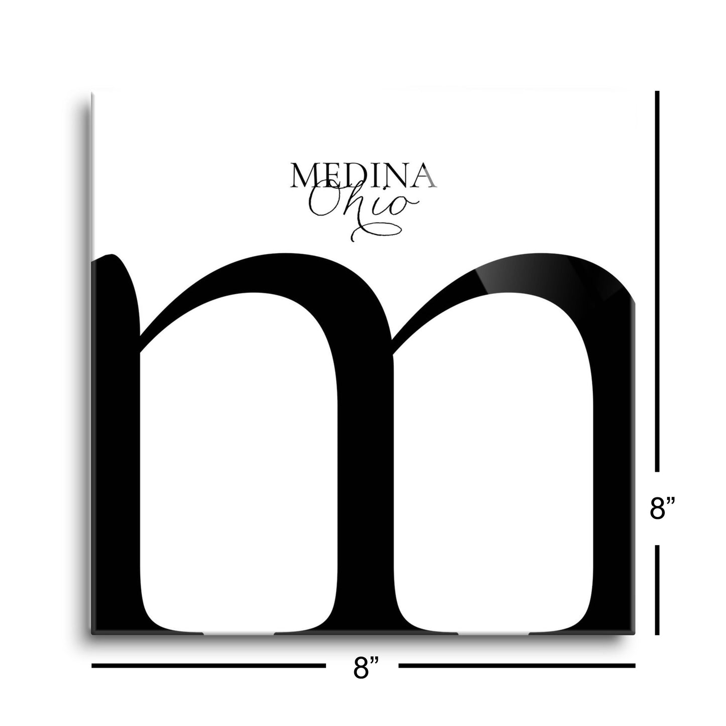 Medina Oh Minimal Monogram | Hi-Def Glass Art | Eaches | Min 2