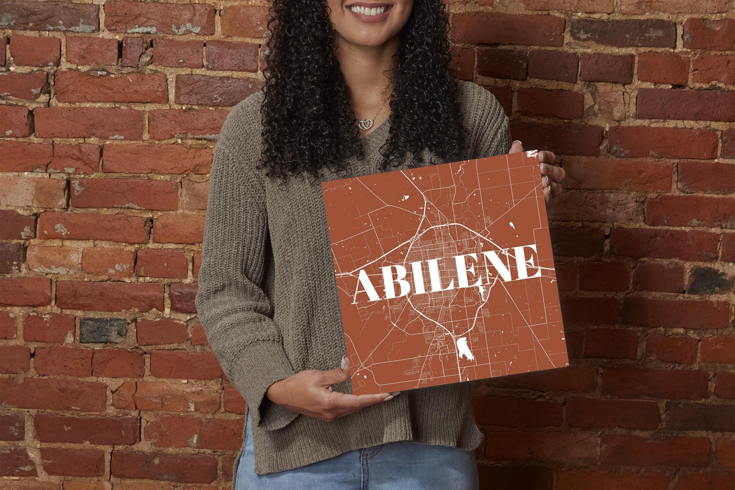 Modern Minimalist Texas Abilene Map | Wood Sign | Eaches | Min 2