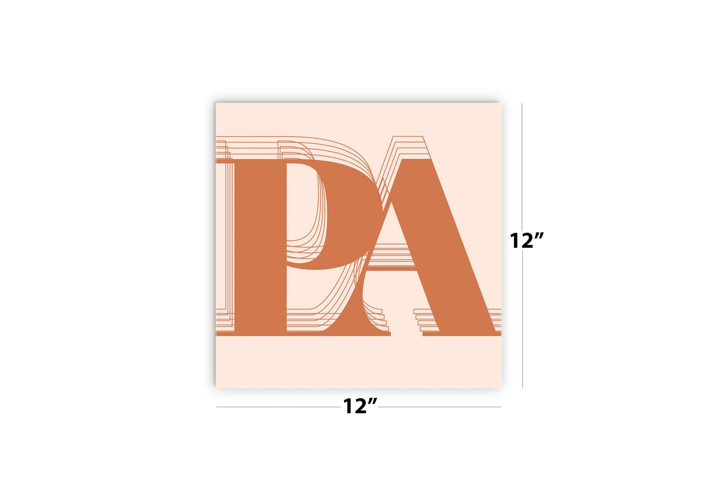 Modern Minimalist Pennsylvania Pa Initials Dark | Wood Sign | Eaches | Min 2