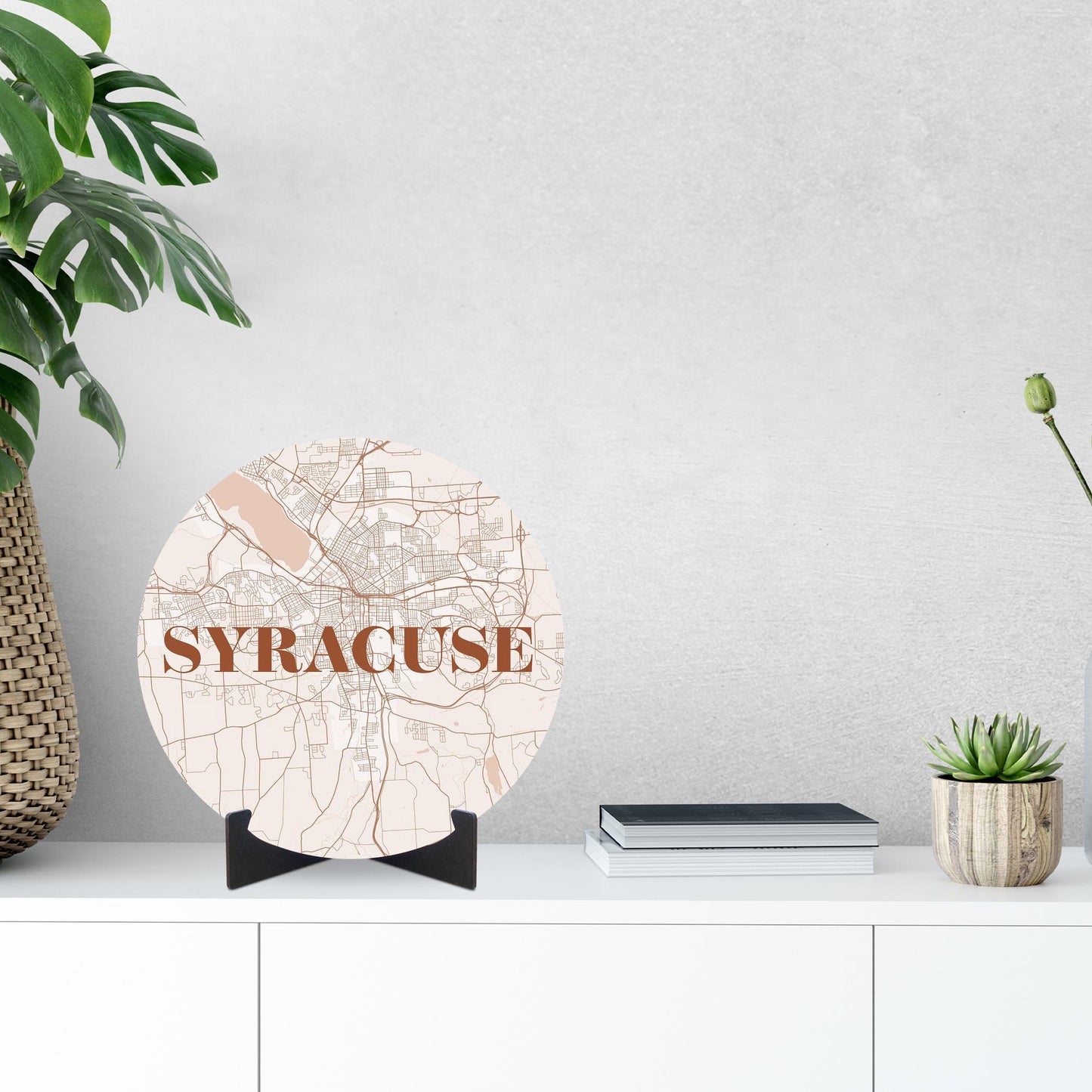 Modern Minimalist New York Syracuse Map | Wood Sign | Eaches | Min 1