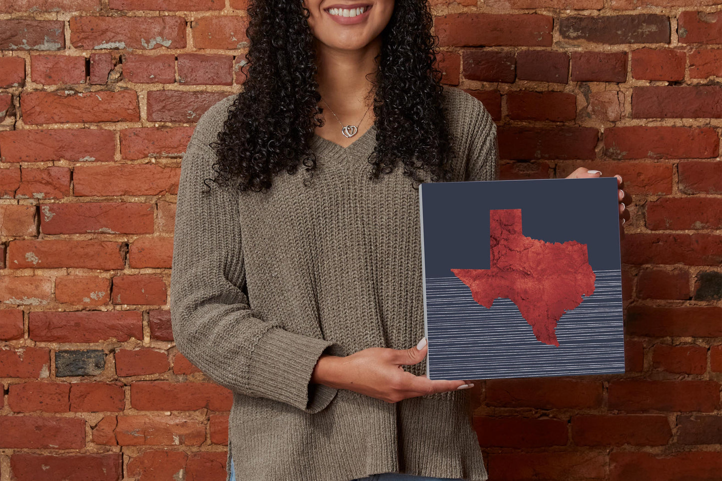 Modern Minimalist Texas Straight Line State Shape | Wood Block | Eaches | Min 2