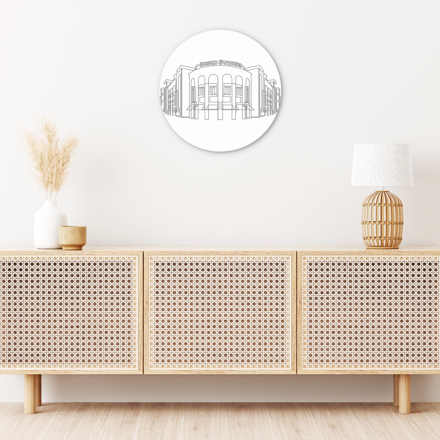 Minimalist B&W Missouri Busch Stadium Line Drawing | Wood Sign | Eaches | Min 1